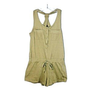 Womens Romper Khaki Green Size 10 Pockets Stretch Cotton Blend QED London